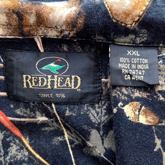 RedHead Mens XXL Button-Down Shirt Deer & Hunting Scene Black 100% Cotton - Picture 4 of 7